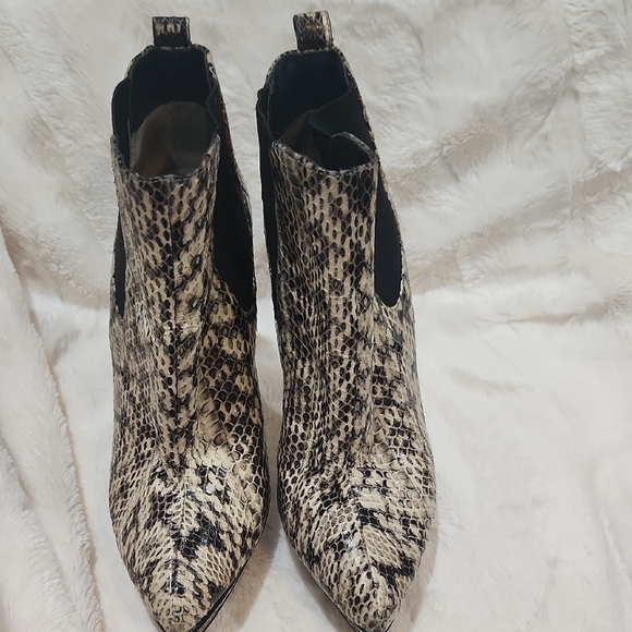 Michael Kors Genuine Snakeskin Heeled Boots - Picture 3 of 9